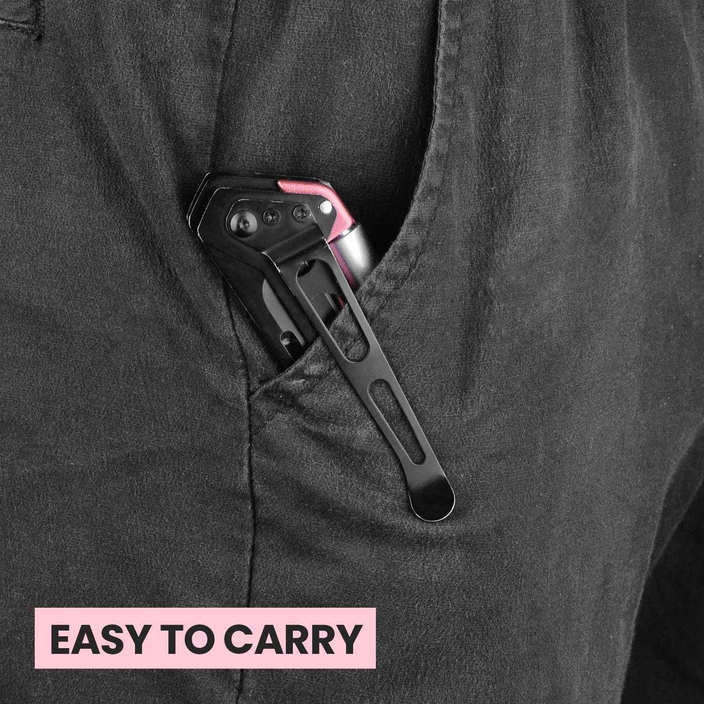 KAMBOLLY Pink Box Cutter Knife, Folding Utility Knife, 6 in 1 Razor Pocket Utility Knives Multitool with Clip, 5 Razor Blades, Screwdriver, Saw, Safe Lock, Work Knives, EDC Gadgets Gifts for Men Women