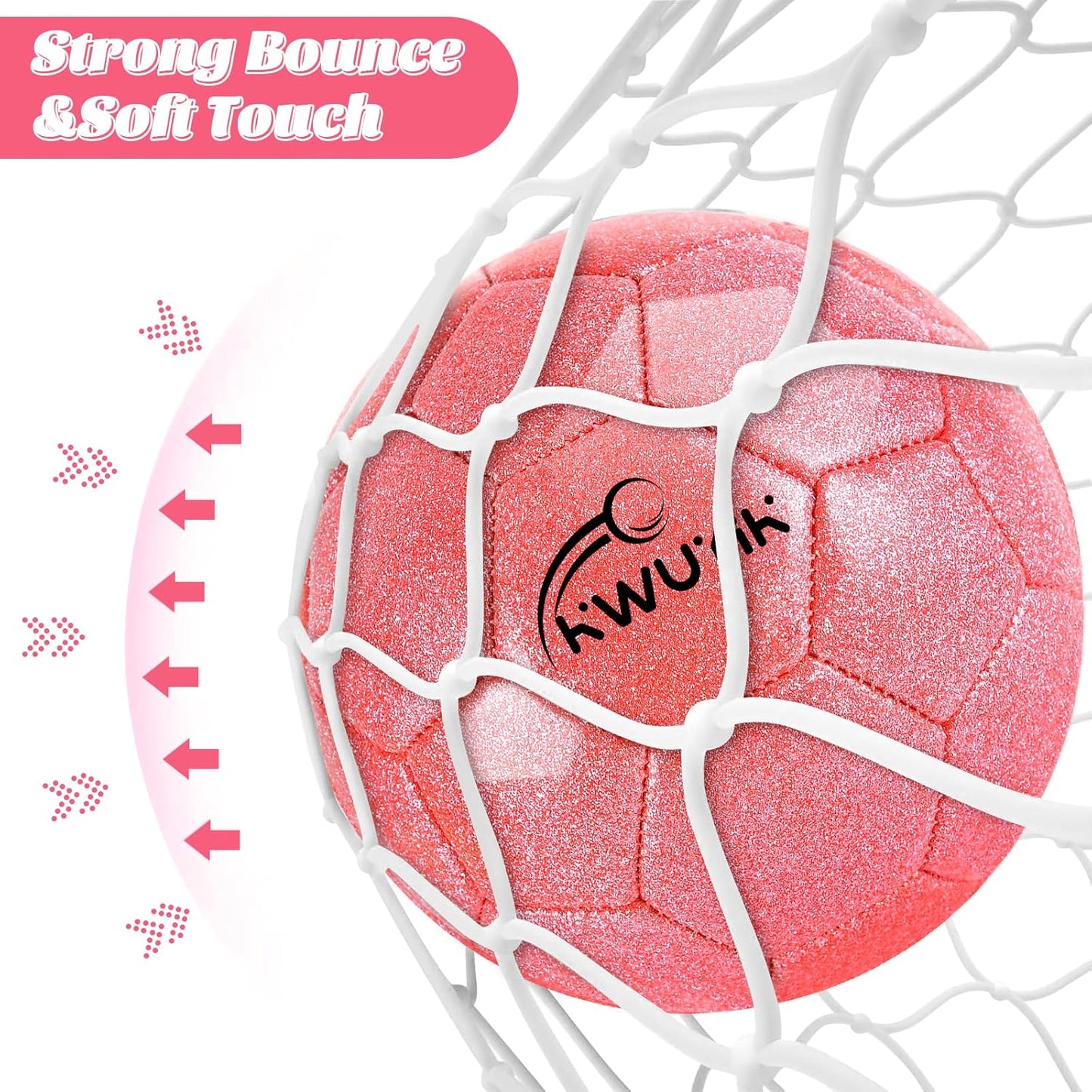Skiennix Soccer Goals Set - 4Pcs with 2 Soccer Nets, 1 Toddler Ball & Pump - Indoor/Outdoor Fun for Kids