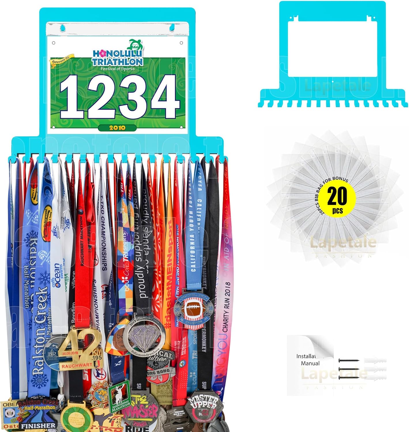 Skiennix Race Medal Holder - Stylish Wall Hanger for Marathon & Runner Medals | Perfect Gift for Athletes