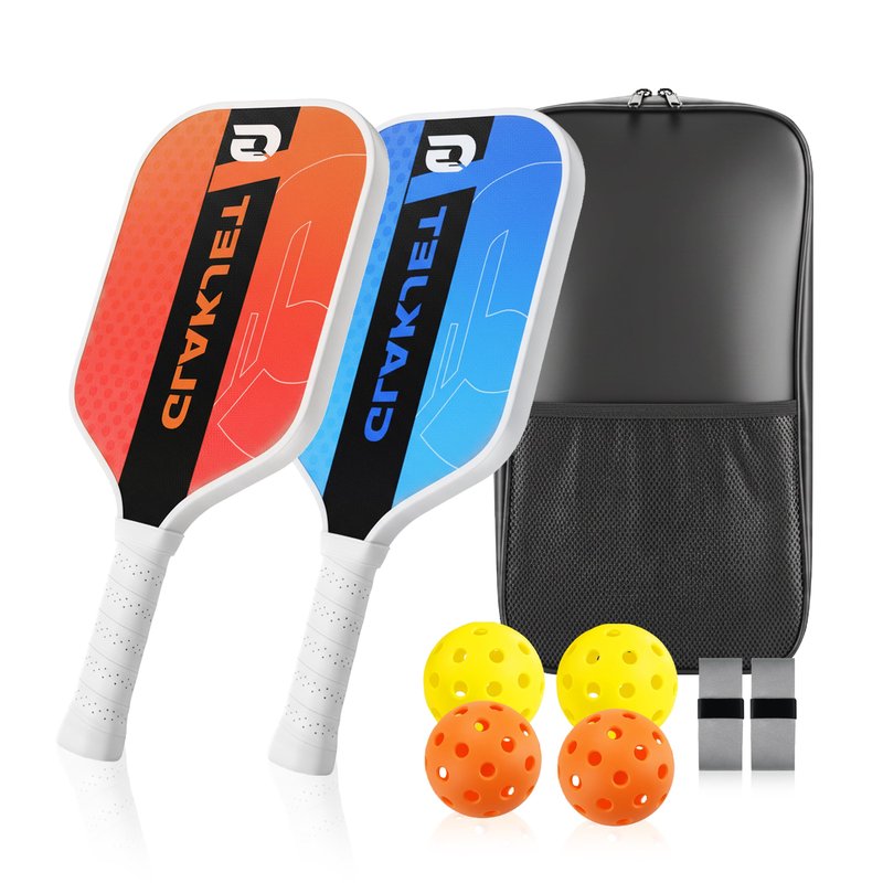 GlakJet Pickleball Paddle Set of 2 ，Premium Composite Paddles with 4 pickleballs, USAPA-Compliant，New Player Fridenly，6-Layer T800 Carbon Fiber Construction