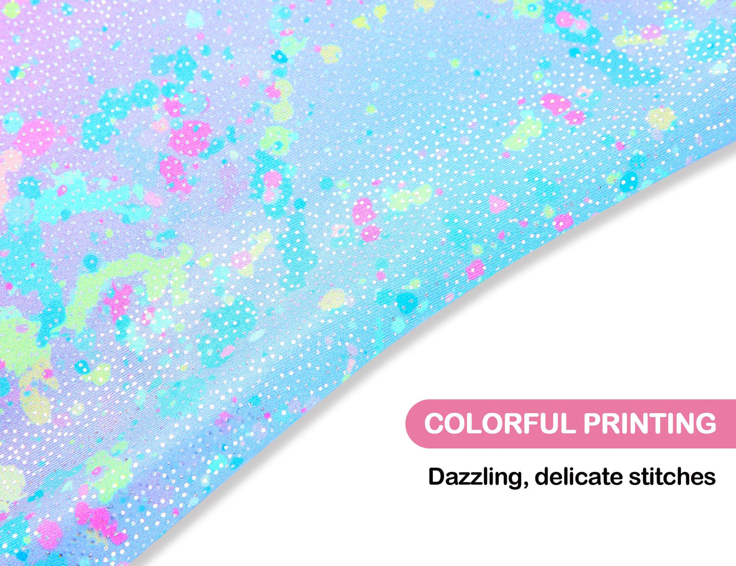Domusgo Gymnastics Leotards for Girls 5-6 Years Old Colorful Dot Sparkly One Piece Tumbling Outfits