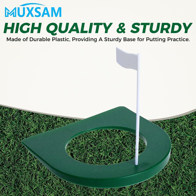 MUXSAM Golf Putting Cup with Flag, All-Direction Putt Cups, Indoor Little Putt Training Hole for Golfer Kids Game Men Women Outdoor Home Office Backyard Practice
