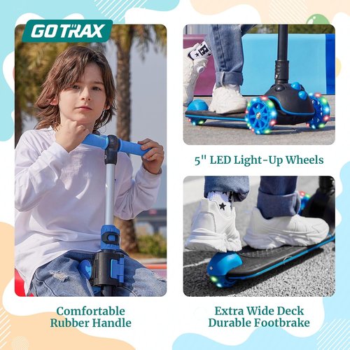 Gotrax KS3 Pro Folding Kick Scooter - Removable Seat, Light-Up Wheels & Adjustable Handlebar for Kids 2-8