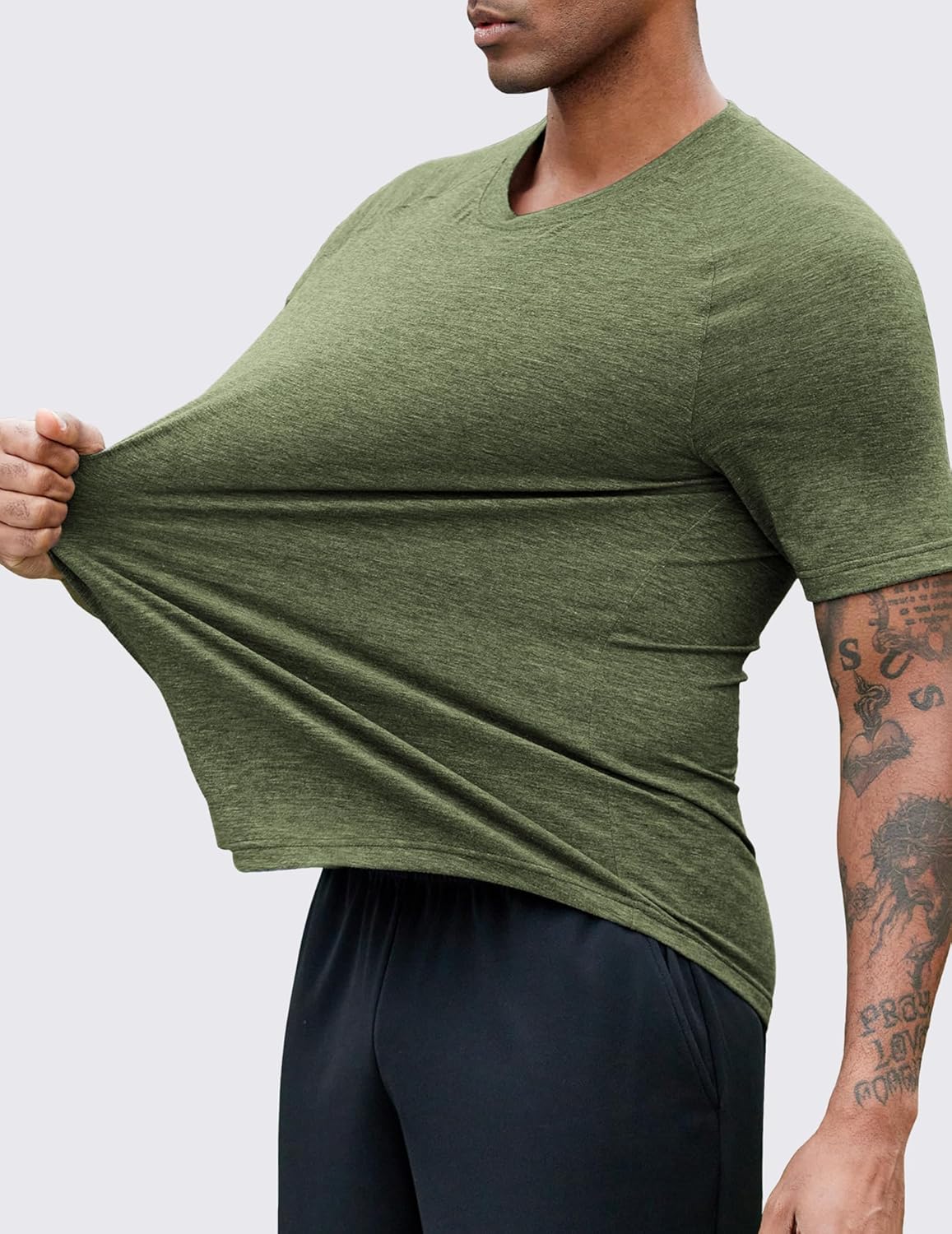 PINSPARK Men's Workout Shirts - Quick-Dry Moisture-Wicking Athletic T-Shirts | 3-Pack Short Sleeve