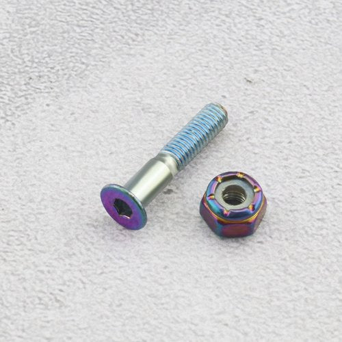 The Lord of the Tools 16 Sets Skateboard Hardware Kit Mounting Screws Hex Head Bolts Nuts with Wrench Accessories for Riser Long Board Truck M5x25mm Colorful