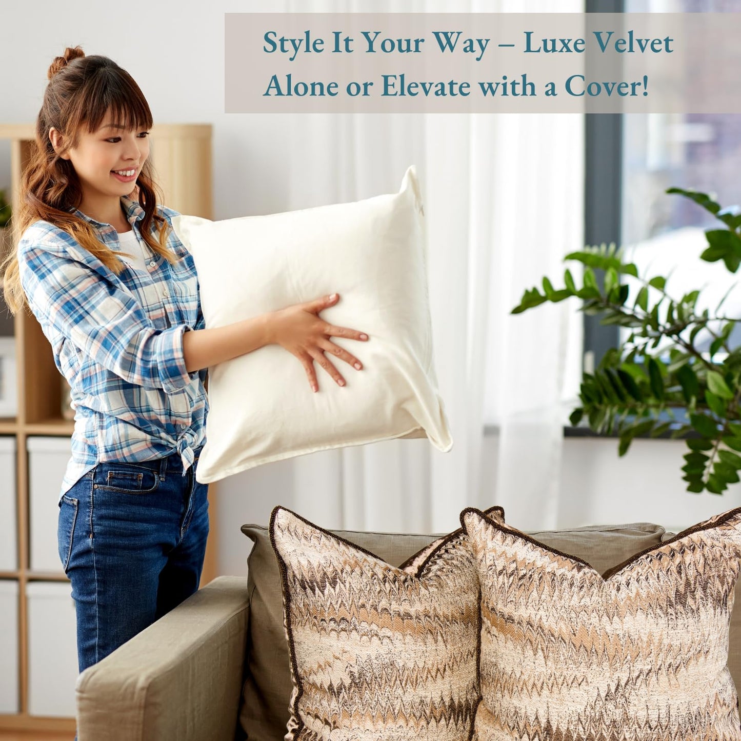 LANE LINEN Polyester Fiber Filled Decorative Cum Throw Pillow Inserts Pack of 2-18 x 18 Inches, Soft & Comfortable Fulffy Filling, Holds Shape Well Over time and use - Dark Grey Cushion Inserts