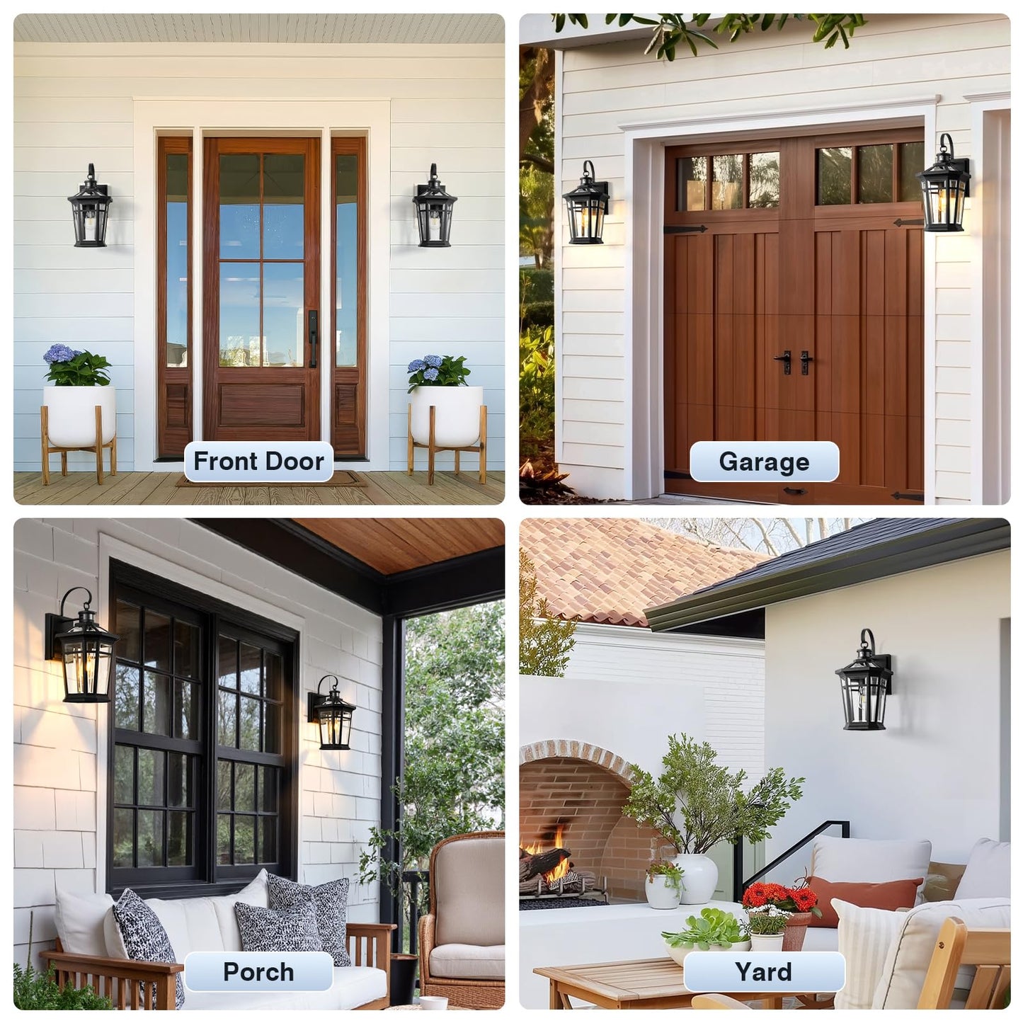 VIANIS Motion Sensor Outdoor Light fixtures Wall Mount, Large Anti-Rust Aluminum Outdoor Lantern, Black Waterproof Outside Wall Sconce for House, Modern Dusk to Dawn Exterior Lighting for Garage