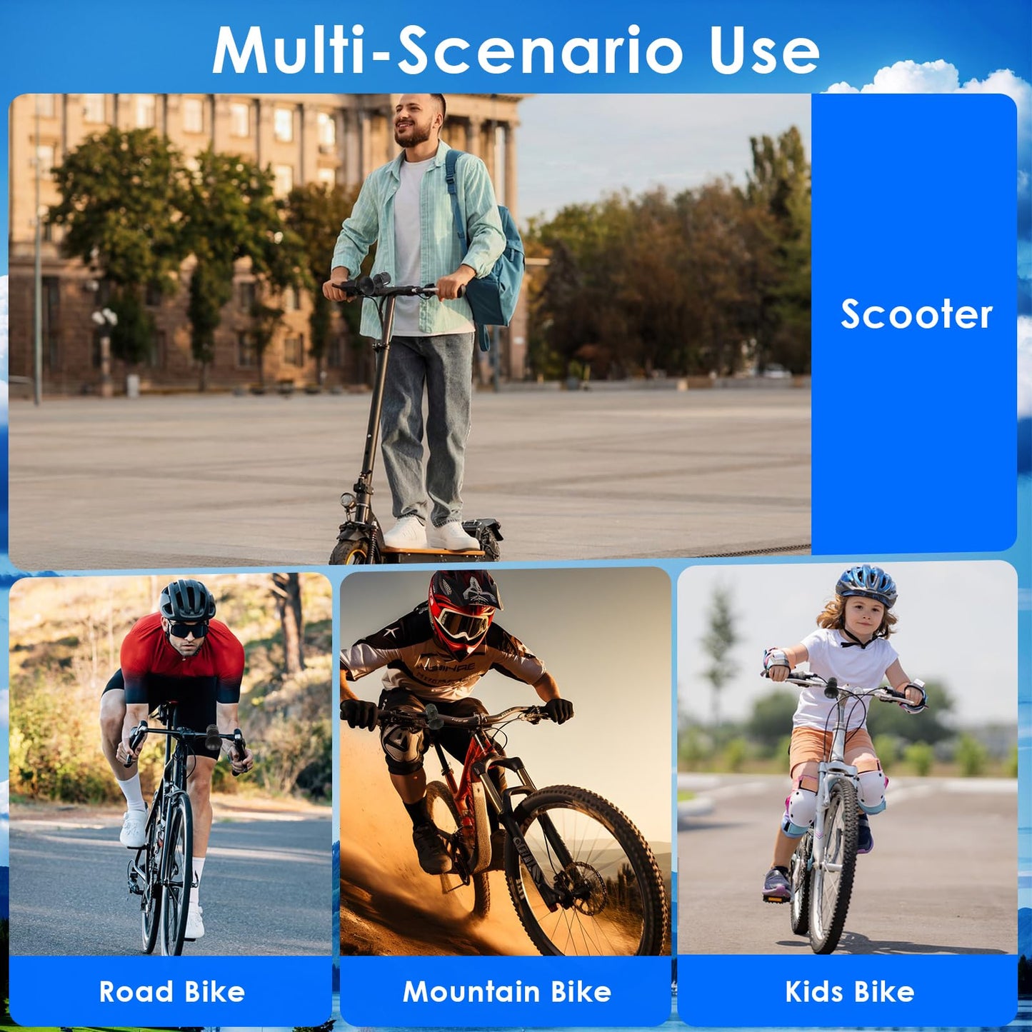 Scooter Horn,120DB Loud Scooter Horn Powered by 3V Celll Battery, Applies to 22.2-32mm Handlebars, Suitable for Scooters and Bikes, Bike Horn for Adults, Scooter Bell, Electric Scooter Accessories