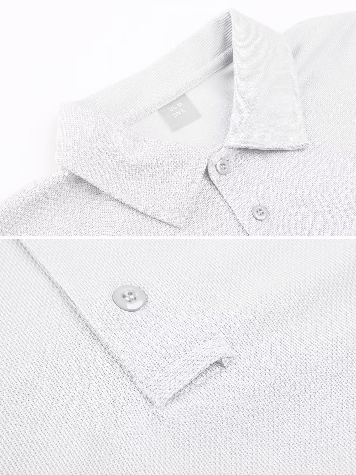 MAGCOMSEN White Polo Shirts for Men Short Sleeve Golf Collared Work Shirts Casual Shirts Quick Dry Summer Shirts L