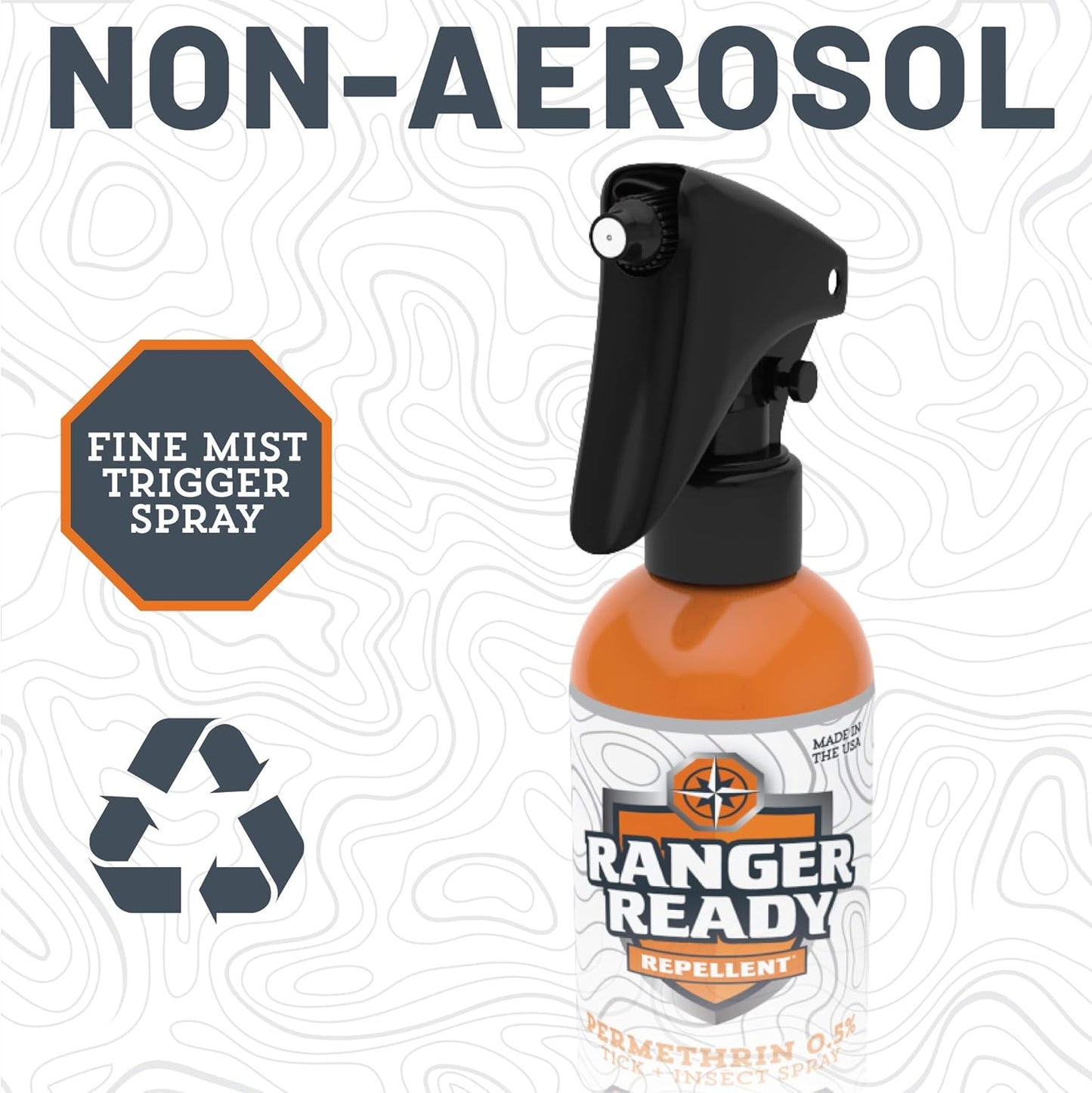 Ranger Ready Permethrin Spray - Effective Insect & Tick Repellent for Clothes | Scent Zero (8oz, Pack of 3)