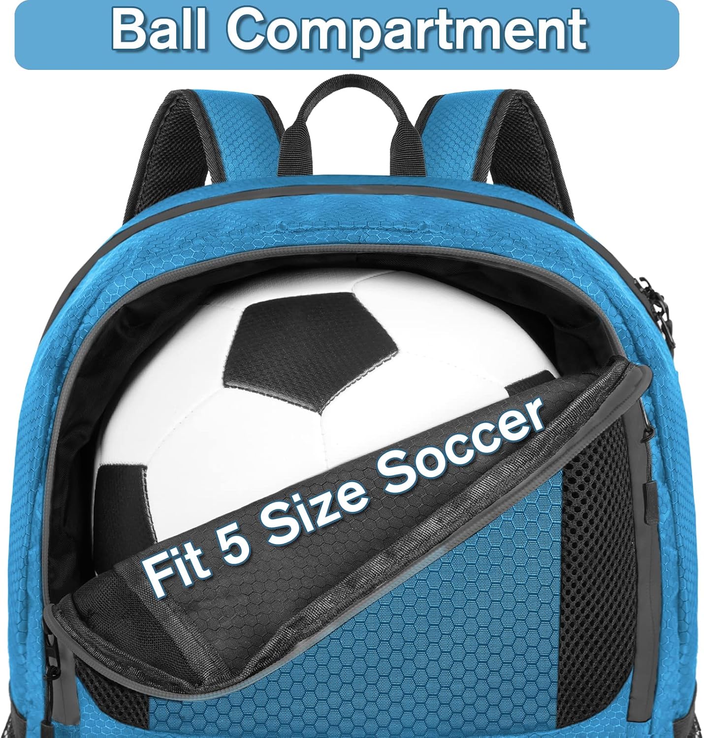 YOREPEK Soccer Backpack - Water-Resistant Sports Bag with Ball Holder for Football, Basketball, Volleyball