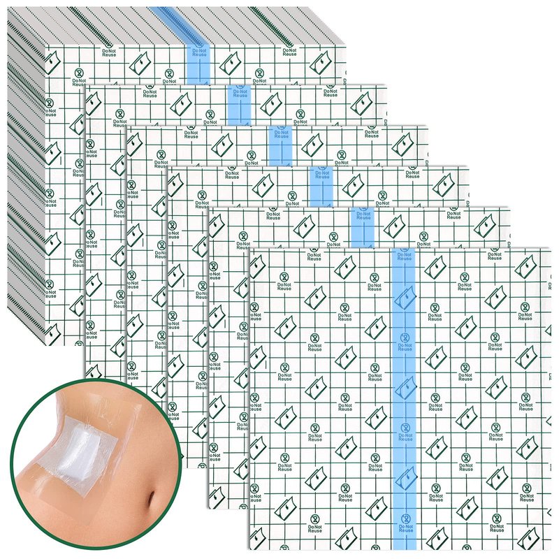 Nuanchu 50 Pieces Dialysis Catheter Cover 7. 87 x 7. 87 Inch Shower Cover Peritoneal Dialysis Accessories Protector Waterproof Transparent Bandage Wound Bandage for Swimming Tattoo Dressings