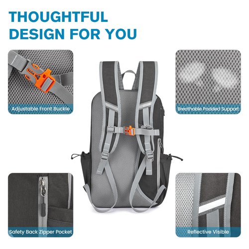 G4Free Lightweight Pickleball Bag, Pickleball Backpack for Men and Women, Adjustable Padel Bag Fits 2 to 4 Paddles, Shoulder Daypack for Sports(Dark Grey)