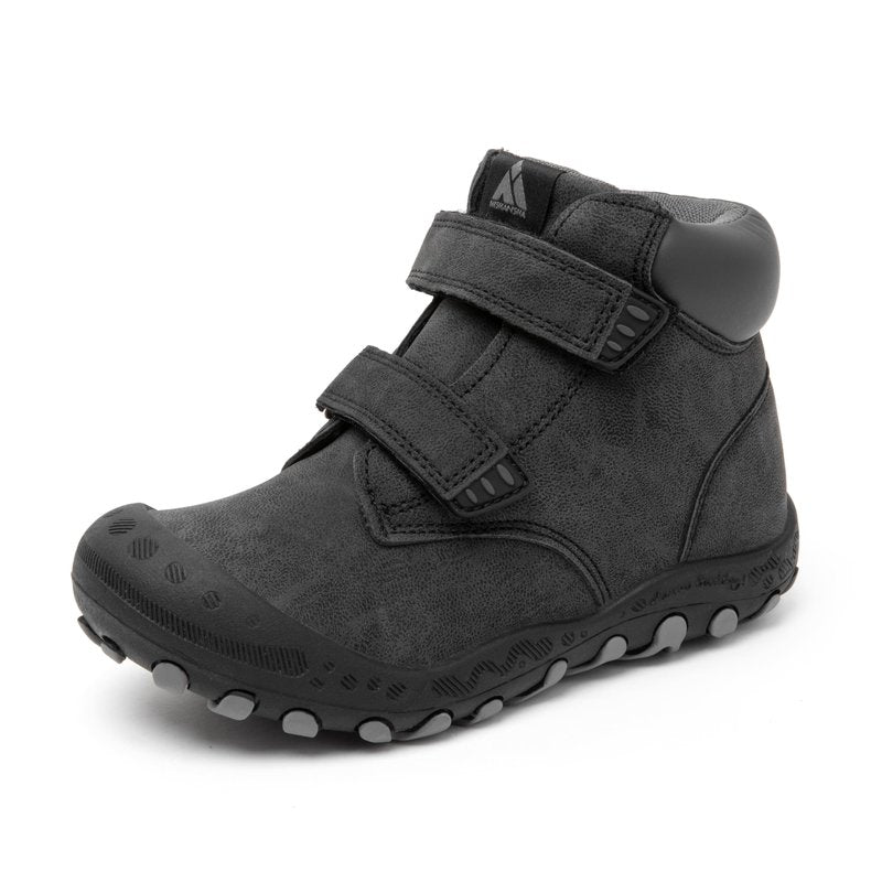 Mishansha Unisex-Child Outdoor Ankle Hiking Boots Boys Girls Trekking Walking Shoes with Hook and Loop C-black 6 Big Kid