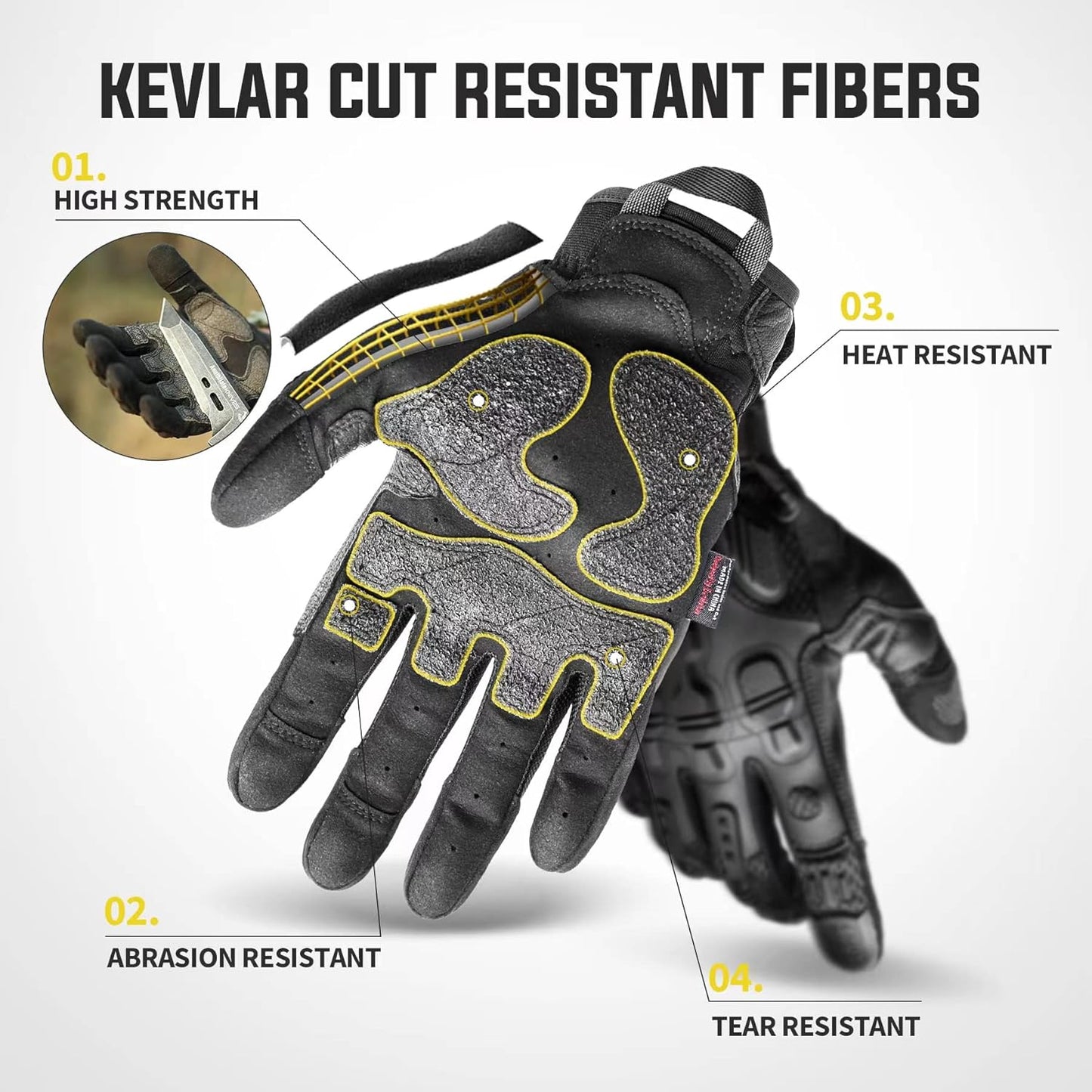 ZUNE LOTOO Tactical Touchscreen Gloves - Kevlar-Lined & TPR Impact Protection | Black/Red/Green/Tan