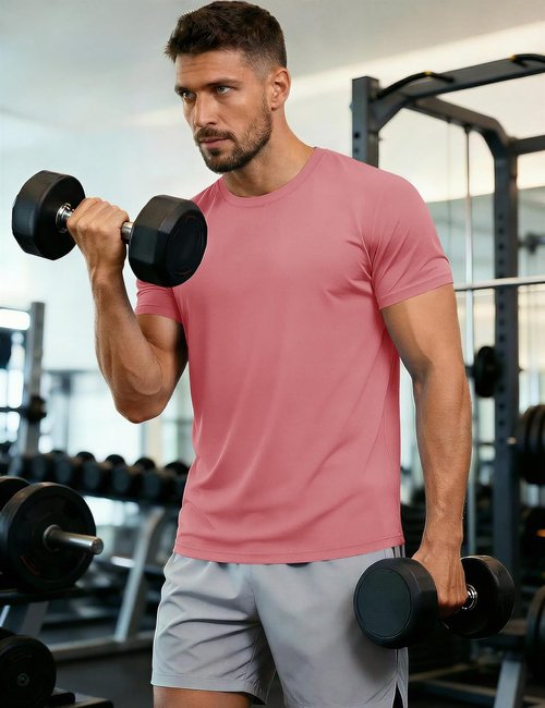 MAGCOMSEN Men's UPF 50+ Quick-Dry Athletic T-Shirt - Lightweight Workout & Swim Tee