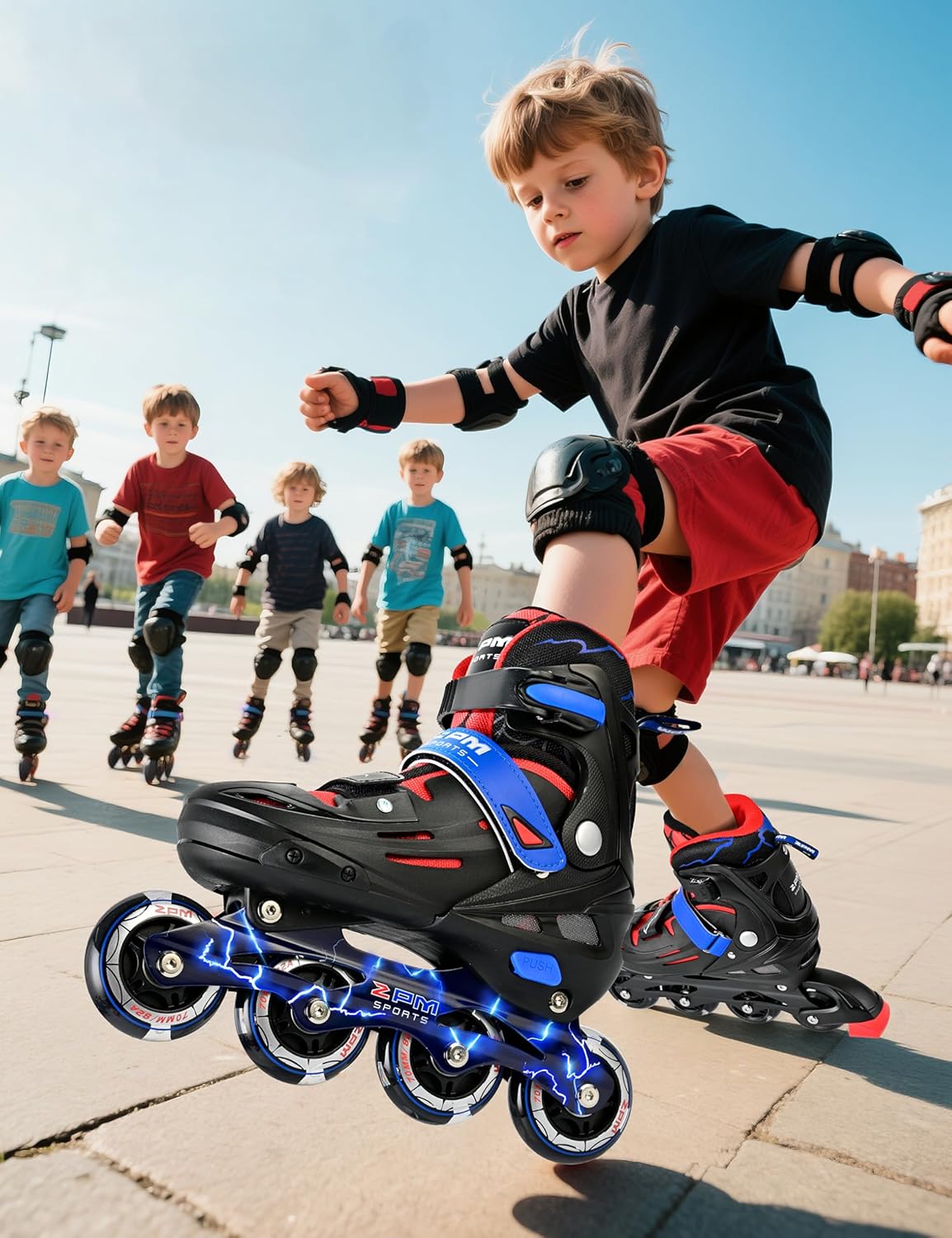 2PM SPORTS Inline Skates for Kids | Adjustable Light-Up Roller Skates for Ages 5-12