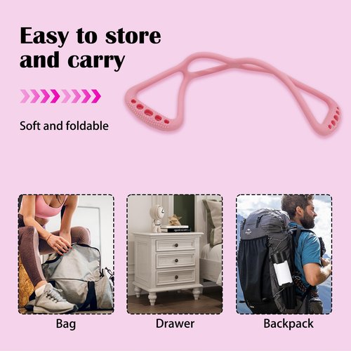 VKSG 4 Ring Adjustable Loop Resistance Bands for Working Out Walk at Home，Workout Bands Exercise Stretch Band for Women&Men Fitness, Yoga, Pilates-Non-Slip, Durable Rubber, Home/Gym Use(Pink)