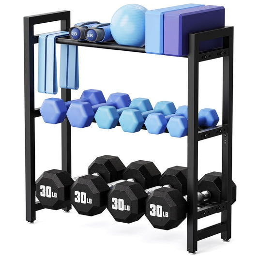 3 Tier Adjustable Dumbbell Rack – Heavy-Duty Weight Storage Stand for Dumbbells, 360 lb Total Capacity