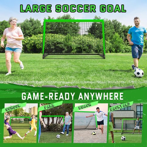 KTRIO 6x4 Ft Portable Soccer Goal - Large Foldable Net with Carry Bag for Kids & Teens Sports