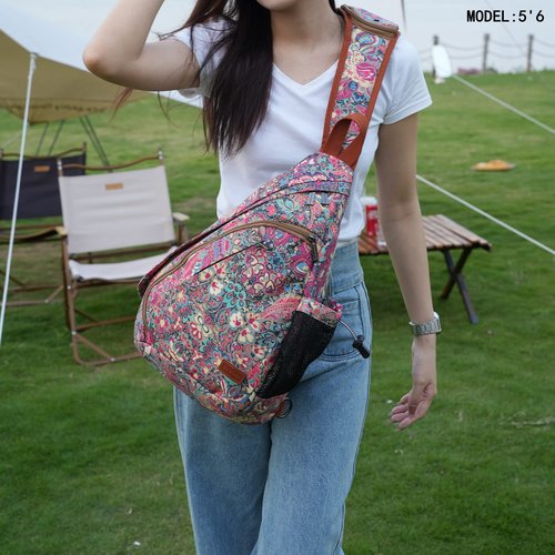 Baosha Large Sling backpack Crossbody Shoulder Chest Bag Travel Hiking Daypack for Women XB-04 (Multicolored)