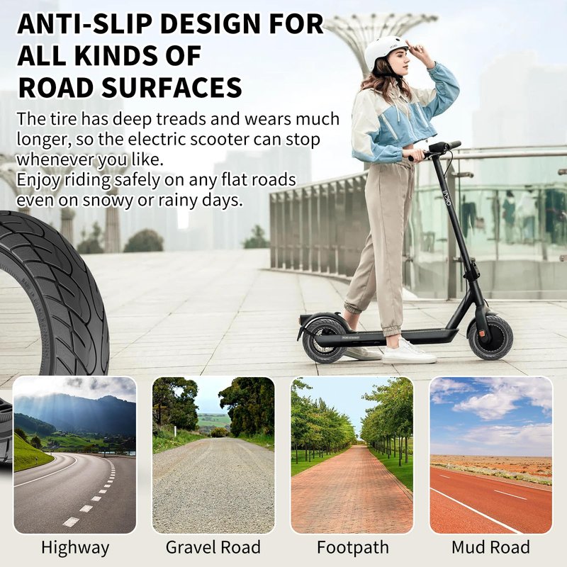BANGTING 2-Pack 10x2.125 Tubeless Scooter Tires - Fits Models: 8.5x2.0, 8½x2, 50-75-6.1, 10×2.0, 10×2-6.1, 10×2(54-152) | Verify Rim Size: 6.5-6.65" Diameter & 1.26-1.34" Width | Puncture-Resistant