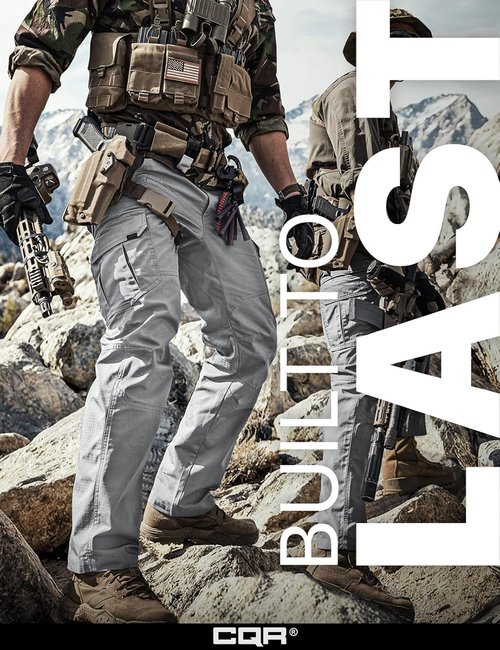 CQR Tactical Pants - Lightweight Water-Resistant Ripstop Cargo for EDC & Hiking | Men's Outdoor Apparel