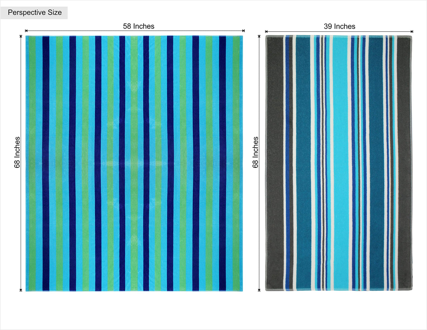 COTTON CRAFT Extra Wide Beach Towel for Two - Oversized 58x68
