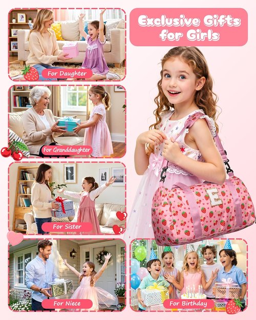 Elilier Dance Bag | Personalized Gym Bag for Girls with Shoe Compartment - Perfect Birthday Gift for Ages 3-12