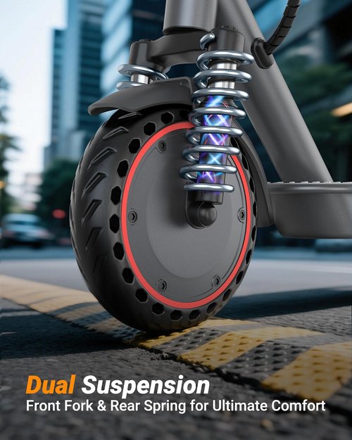 Electric Scooter | 350W-500W Motor, 9-22 MPH Speed, 10-41 Miles Range, Dual Suspension & Braking