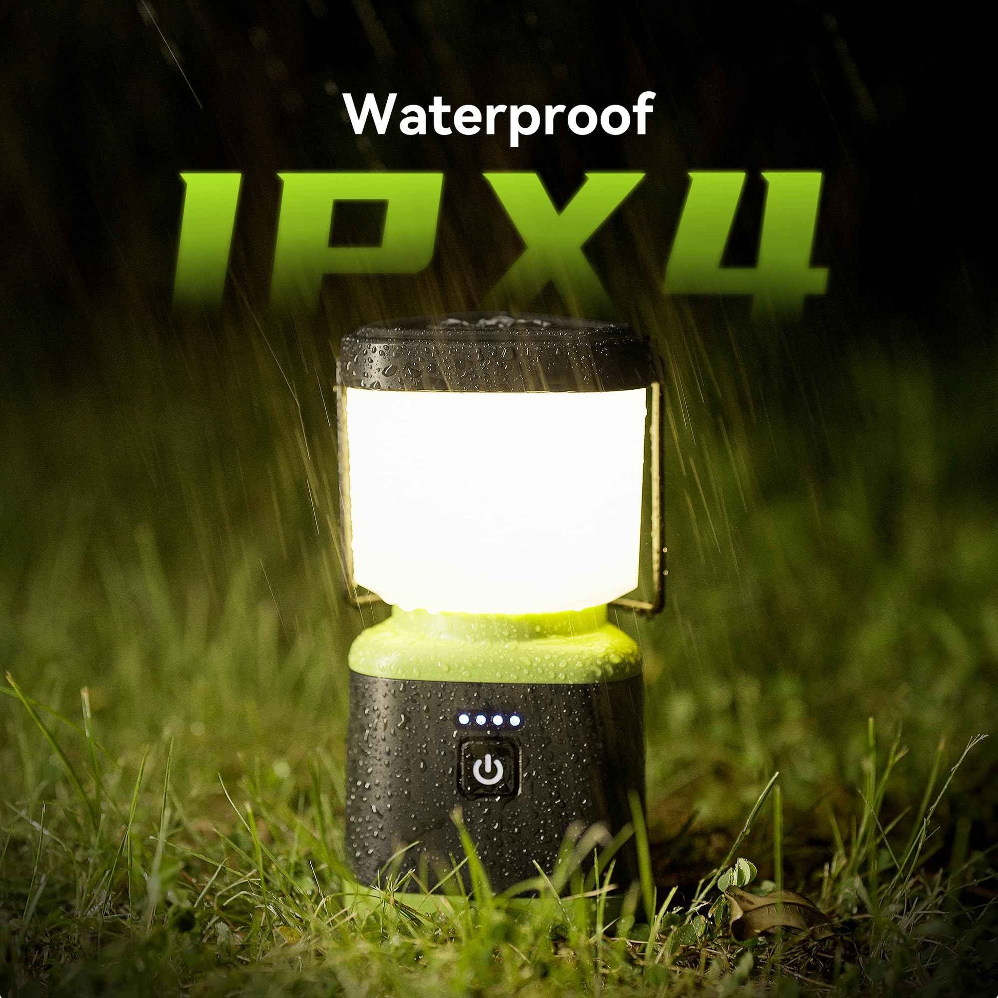 AlpsWolf Camping Lantern Rechargeable, Stepless Dimming LED Lantern, 4000mAh Rechargeable Lantern for Power Outages, IPX4 Waterproof Portable Camping Light, Green 1 Pack