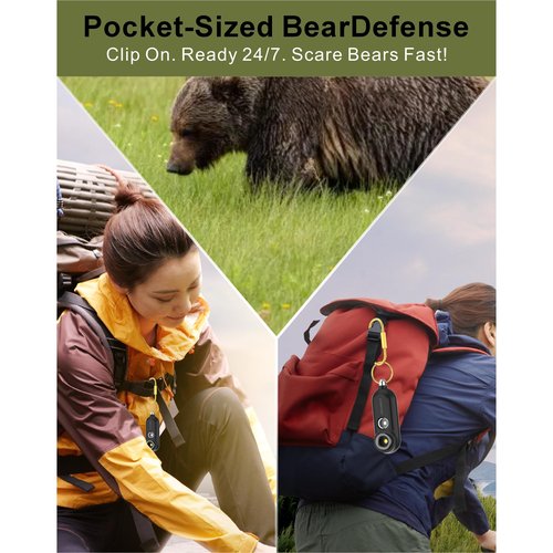125dB Rechargeable Bear Horn,IPX5 Waterproof & LED Flashlight Bear Deterrent Device for Hiking, Camping, Outdoor Survival-Black