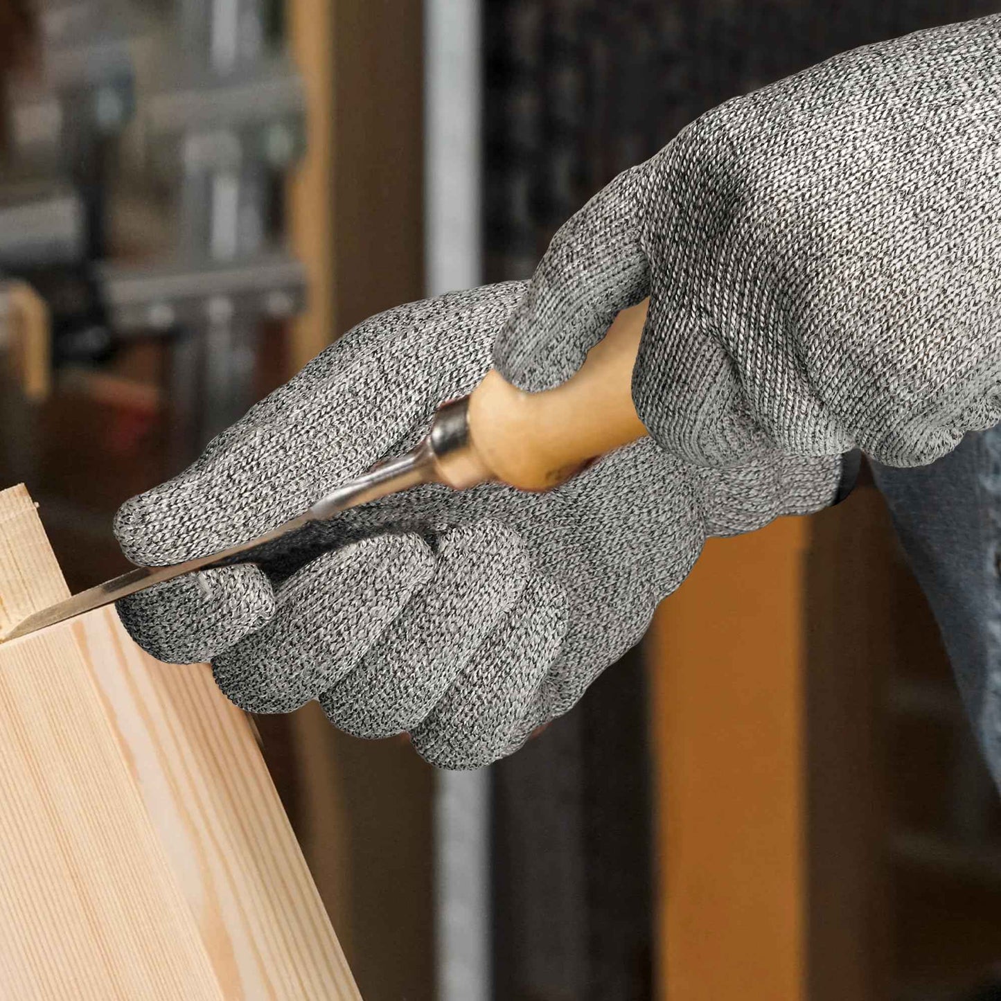 Schwer 10 Pairs ANSI A9 Cut Resistant Gloves, Food Grade Reliable Cutting Glove, Mandoline Glove for Kitchen Meat Cutting, Oyster Shucking, Fish Fillet Processing, Non-PFAS, PR1501-G, L