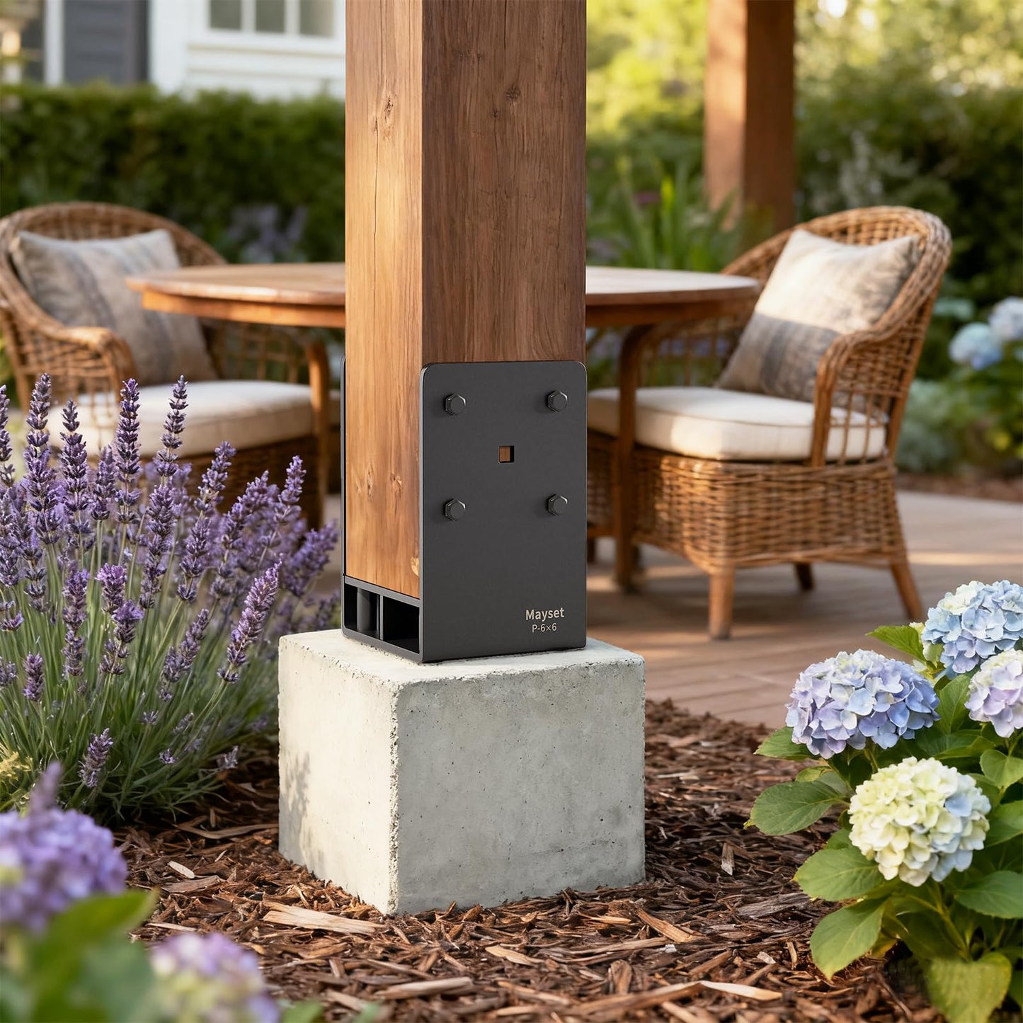 6x6 Concrete Post Anchor, Heavy Duty Stainless Steels Concrete Fence Post Holder with Air Flow Channe for Wet Concrete Foundation Post Base Bracket for Fence, Deck Railing,Pergola, 2Pack