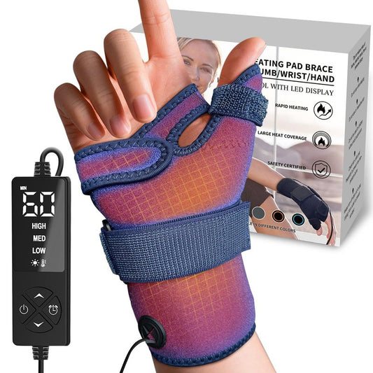 CREATRILL Thumb & Wrist Brace for Carpal Tunnel Relief, Electric Hand Heating Pad for CMC Joint Thumb Arthritis, Tendonitis, Wrist Support