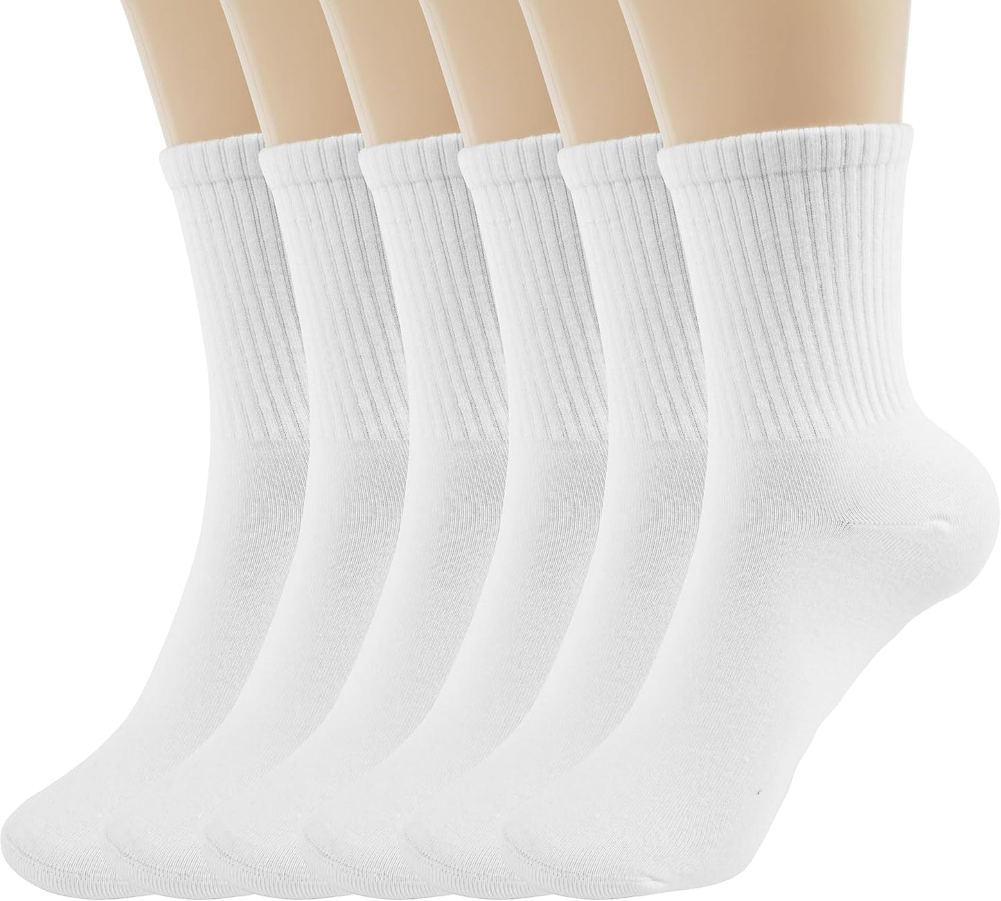 BomKinta Women Casual Calf Socks - Cute Cotton Crew Socks for Comfort | 6 Pairs, Size 5-10