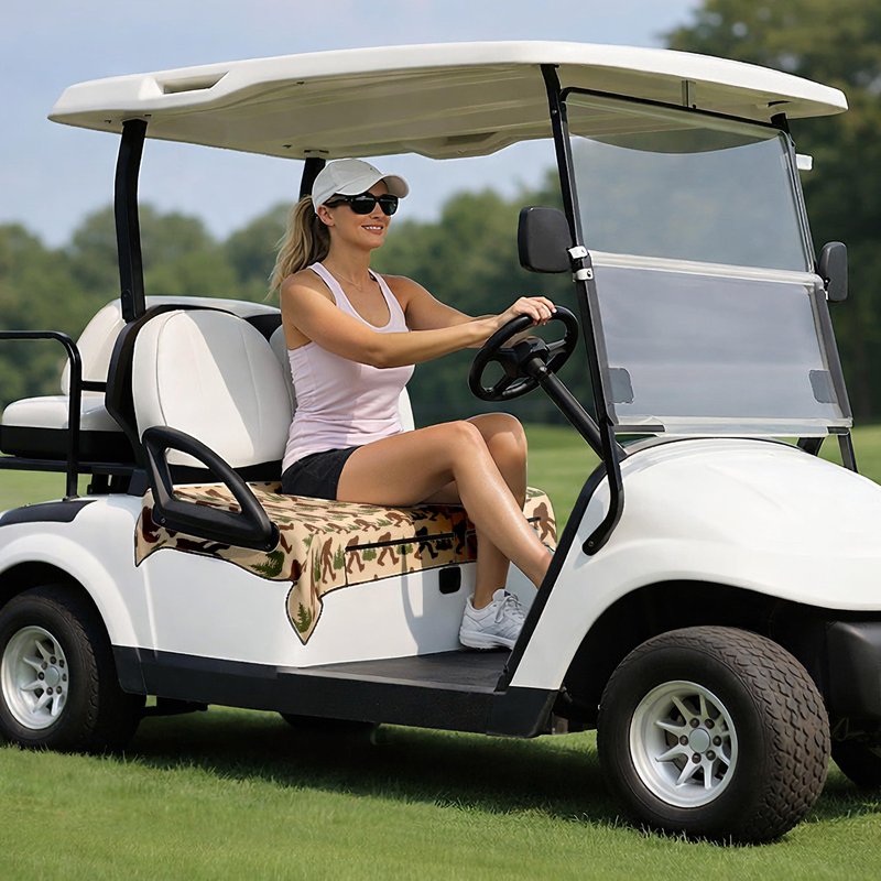 rywyyebsi Golf Cart Seat Covers with Front Pockets Golf Cart Seat Towel Blanket for Men Women Keeps Seat Comfortable and Clean 51"x 31" Golf Cart Accessories for 2-Person Seats Decorations