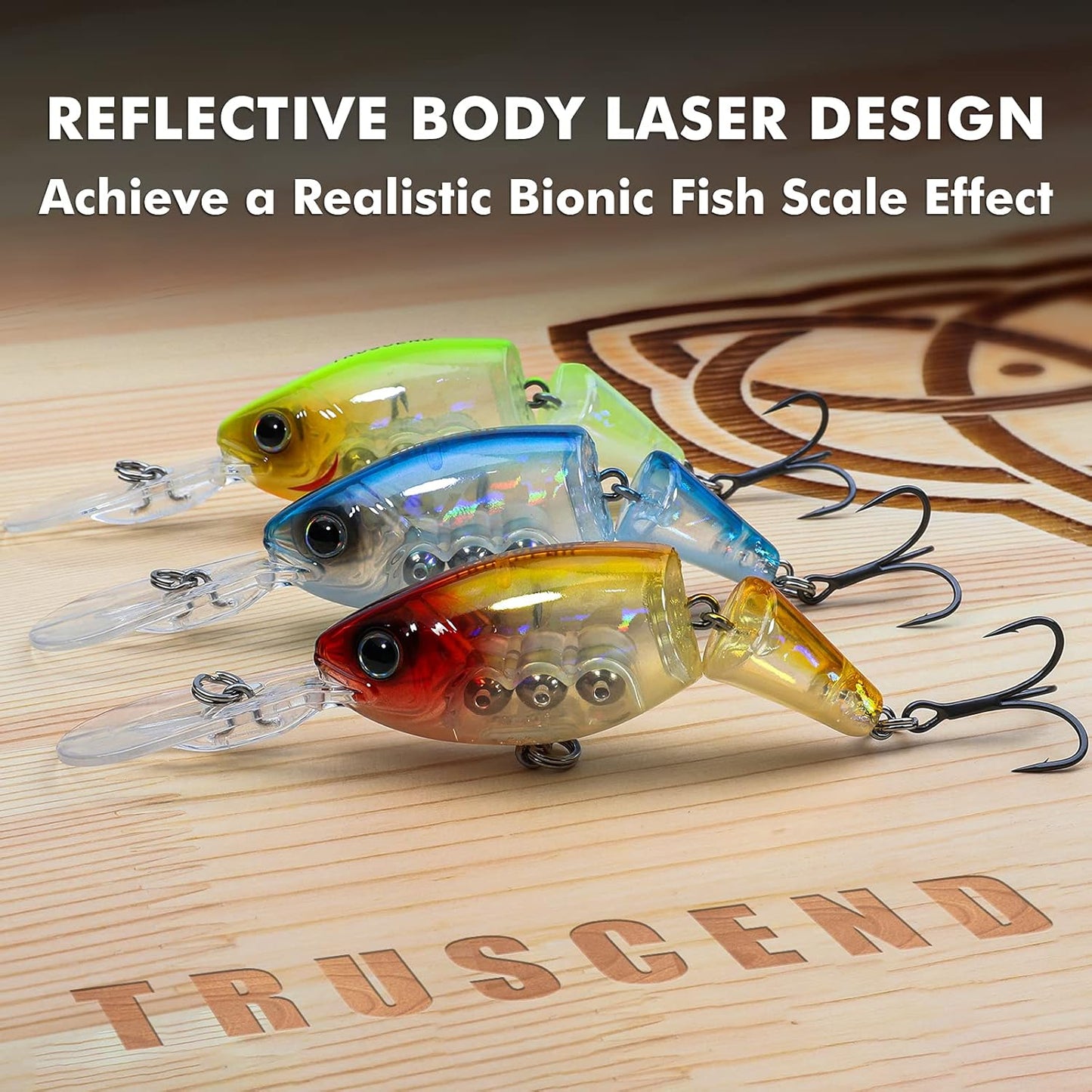 TRUSCEND Fishing Lures - Easy Catch Swimmax with BKK Hooks | Lifelike Wiggling Action for Bass, Trout, Walleye, Crappie