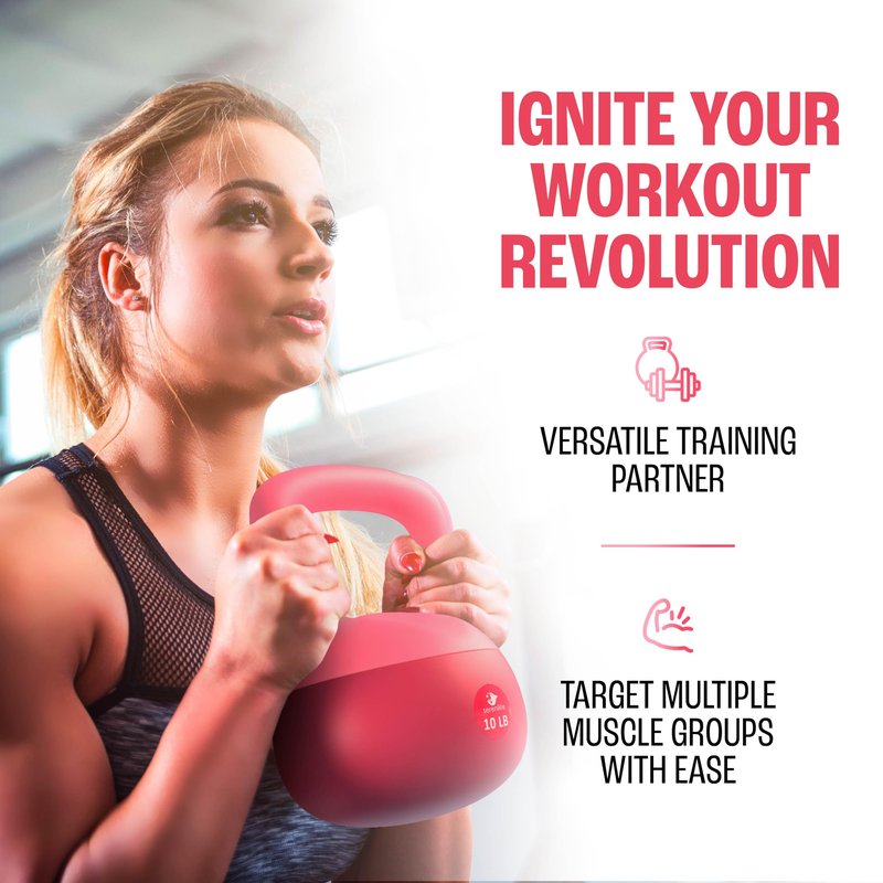 Soft Kettlebells, Serenilite Kettlebell Sets, Kettle Bell Sets for Women & Men, Safe Strength Training Kettlebells, Kettlebell Weights for Home Workouts & More (5 LB Purple - 10 LB Red)
