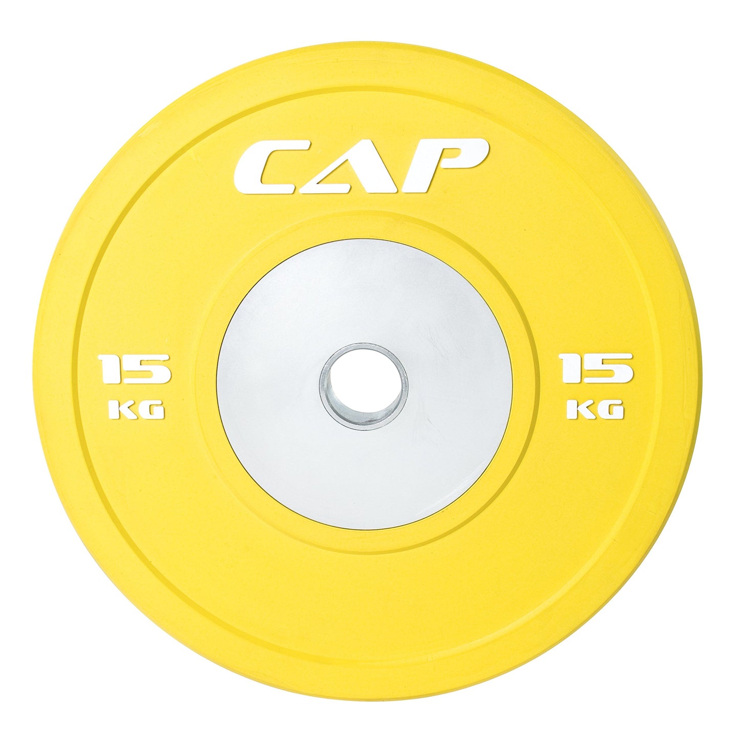 CAP Barbell Olympic Rubber Bumper Plate with Steel Hub 2" (Single), Yellow, 35-Pound