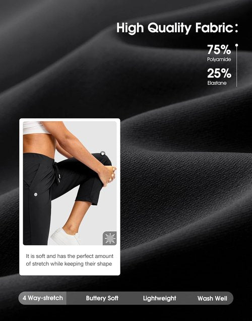 G Gradual Petite Ankle Pants for Women - Stretchy 7/8 Sweatpants with 2 Pockets for Golf & Travel
