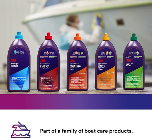 3M Perfect-It Gelcoat Heavy Cutting Compound - Fast Marine Oxidation Remover for Boat & RV Gelcoat, 1 Quart