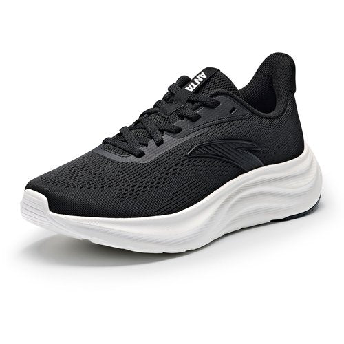 ANTA Women’s Running Shoes, Lightweight Cushioned Breathable Sneakers, Comfortable Trainers with Slip Resistant Outsole for Jogging, Workout, Daily Walking, Black/White, 8