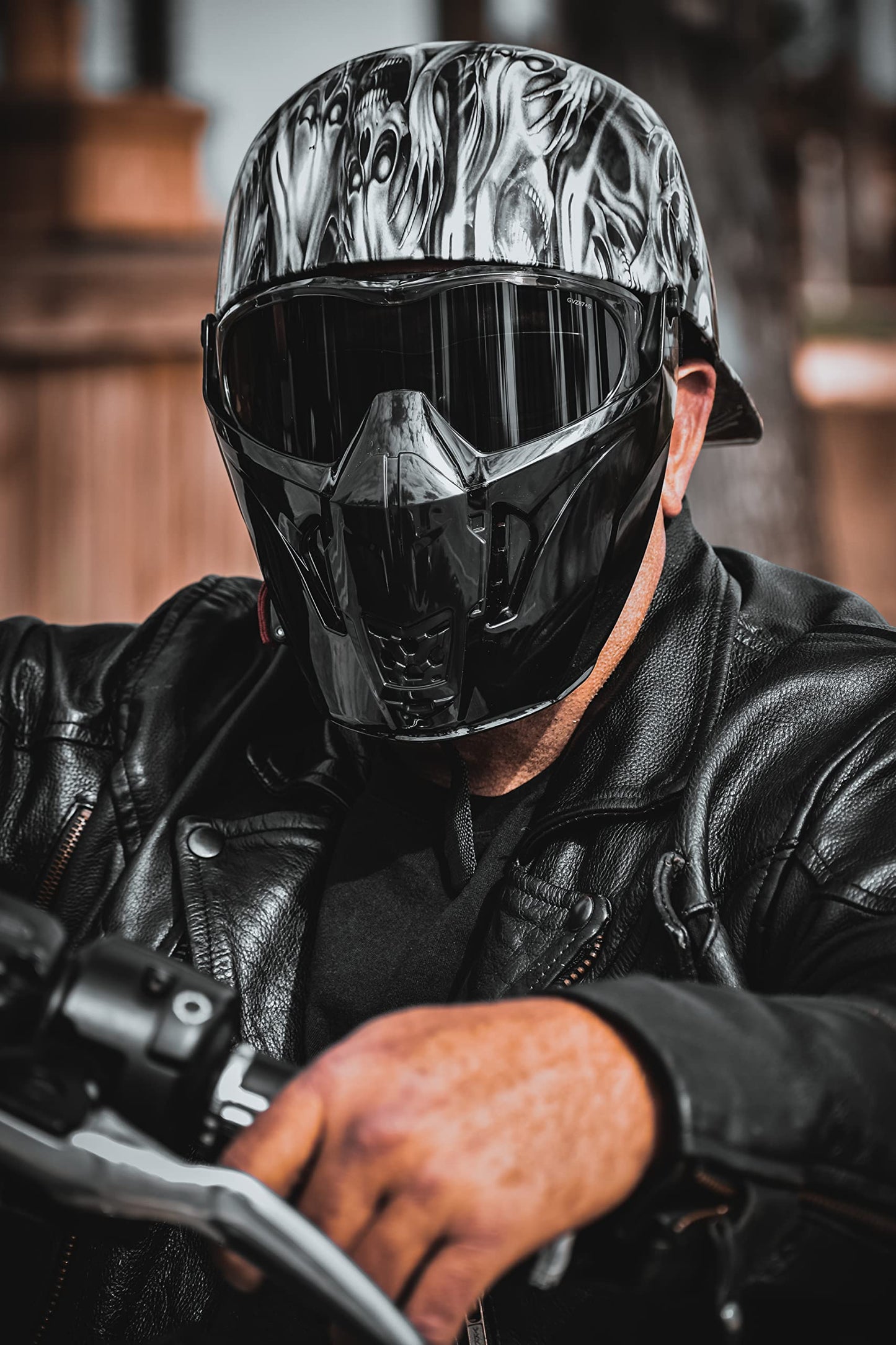 Global Vision Maskot Padded Motorcycle Goggles with Removable Mask ANSI Z87.1 Safety Goggles for Men or Women Black Frame Smoke Antifog Lens
