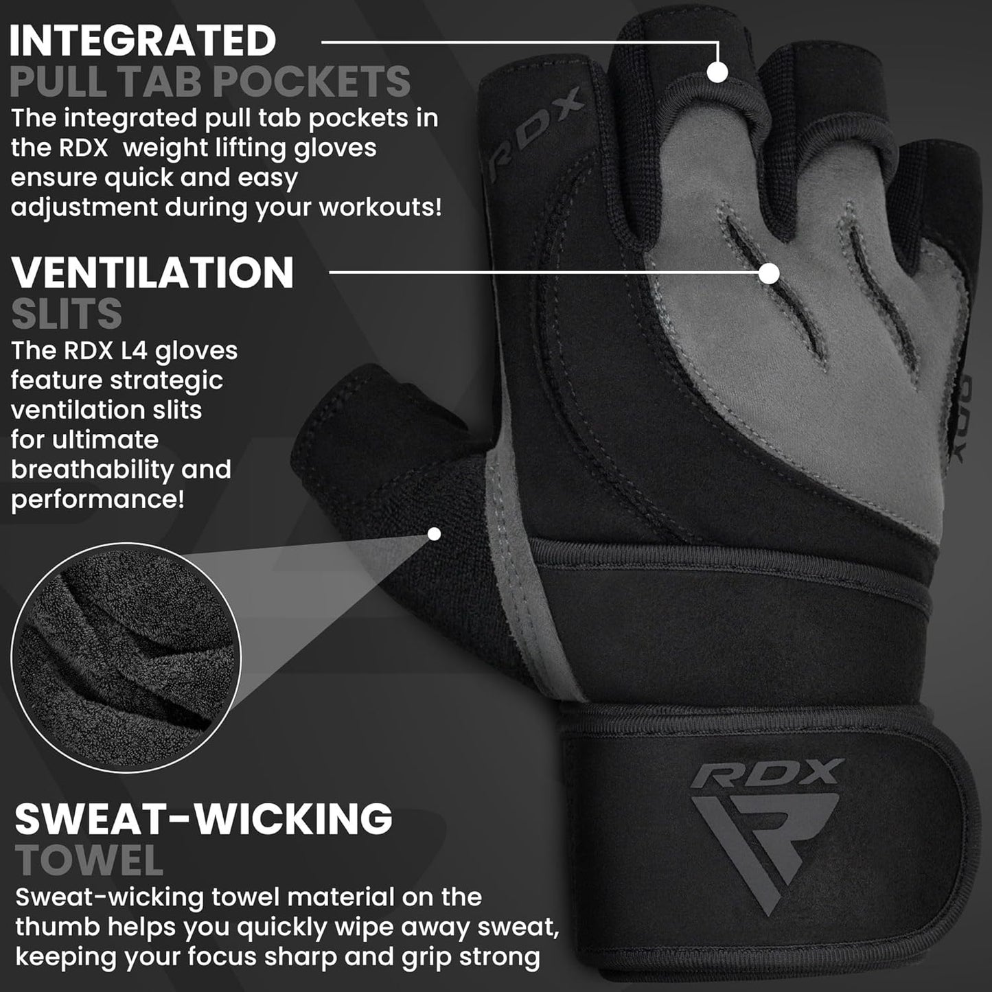 RDX Weight Lifting Gloves - Anti-Slip Padded Palm & Wrist Support | Breathable Gym Grip for Men & Women