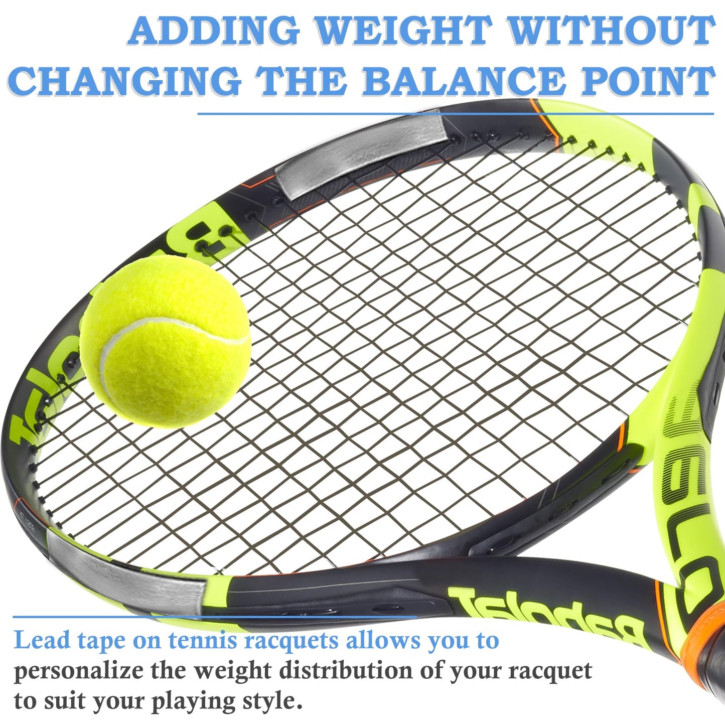 NVAAV 1/4 × 200 Inch - 1 Gram Per Inch Lead Tape for Tennis Racquet Golf Club Pickleball Paddles, Head Lead Weighted Tape Strips Roll 0.02 InchThickness