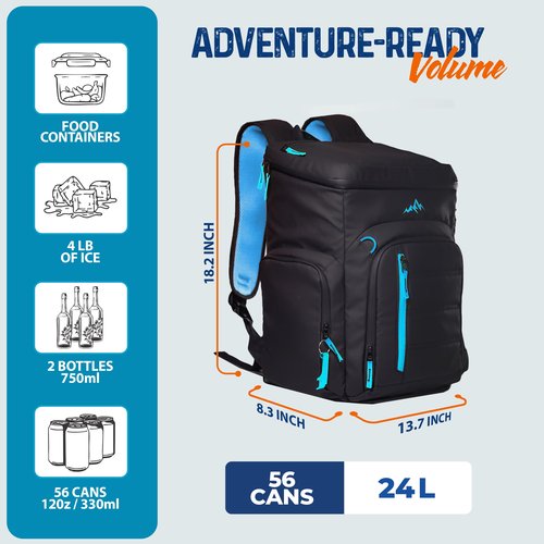 Cooler Backpack Insulated Waterproof 22 Hours Cold, Backpack Coolers Insulated Leak Proof Holds 56cans, Lightweight & Portable Ice Chest - Camping Beach, Ice Chest Cooler Leakproof