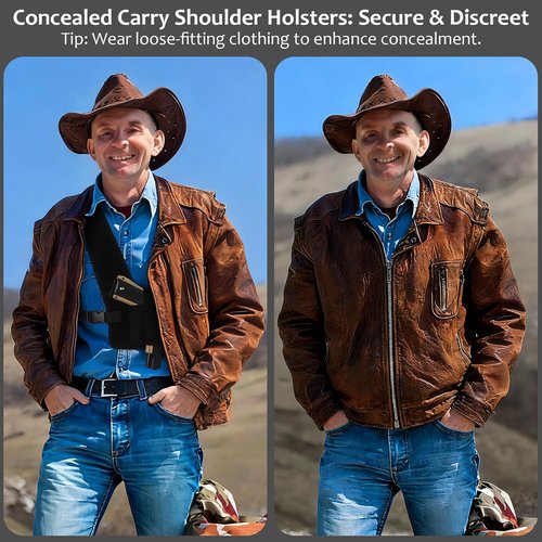 Accmor Concealed Carry Shoulder Holster - Universal Neoprene Gun Holster for Men & Women | Fits 1911, Glock 19, Sig P365