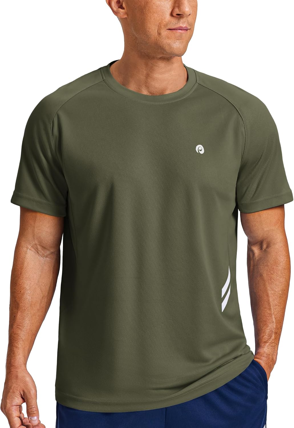 PINSPARK Men's Quick Dry Athletic T-Shirts - Moisture-Wicking Short Sleeve Gym Tees for Workouts