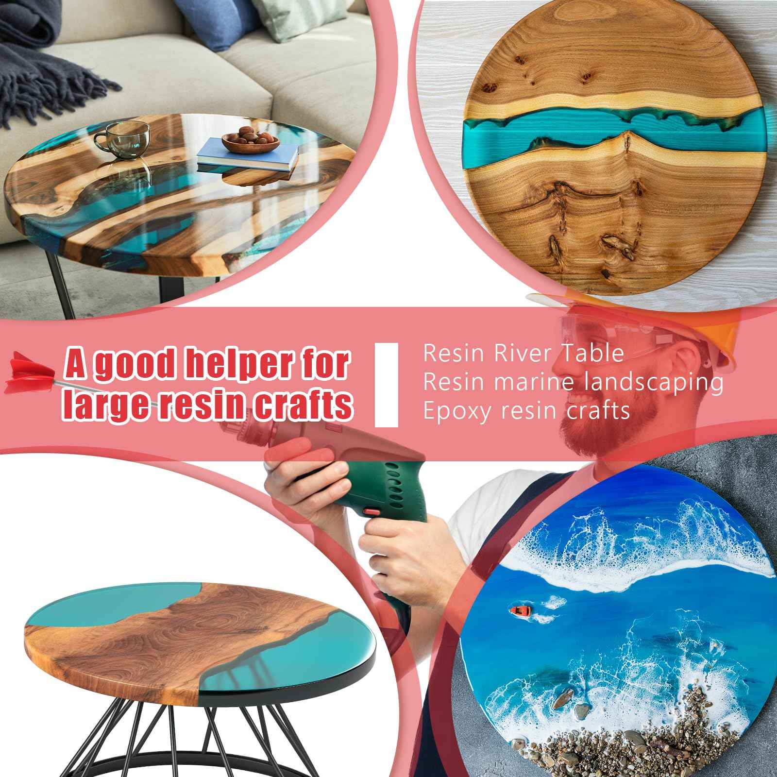 Loosh 6 Pcs 11 Inch Paint Stirrer for Drill, Paint Mixer Attachment, Helix Epoxy Mixer for Concrete Resin Silicone Stirrer Paddle Works with Most Drills